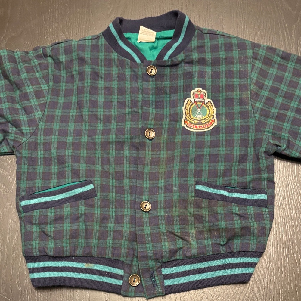 Stylish Green Plaid Jacket with Faux Suede Elbow Patches